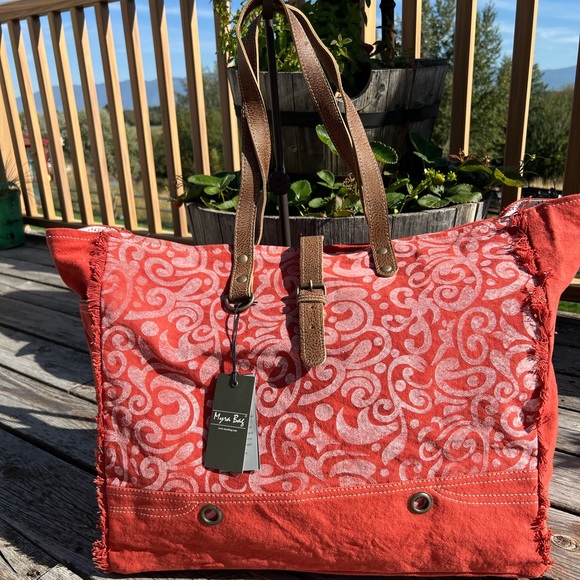 Myra Floweret Weekender Bag for Women – Floral Printed Front, Buckle Closure, Fringed Edges for Travel Chic main image 1